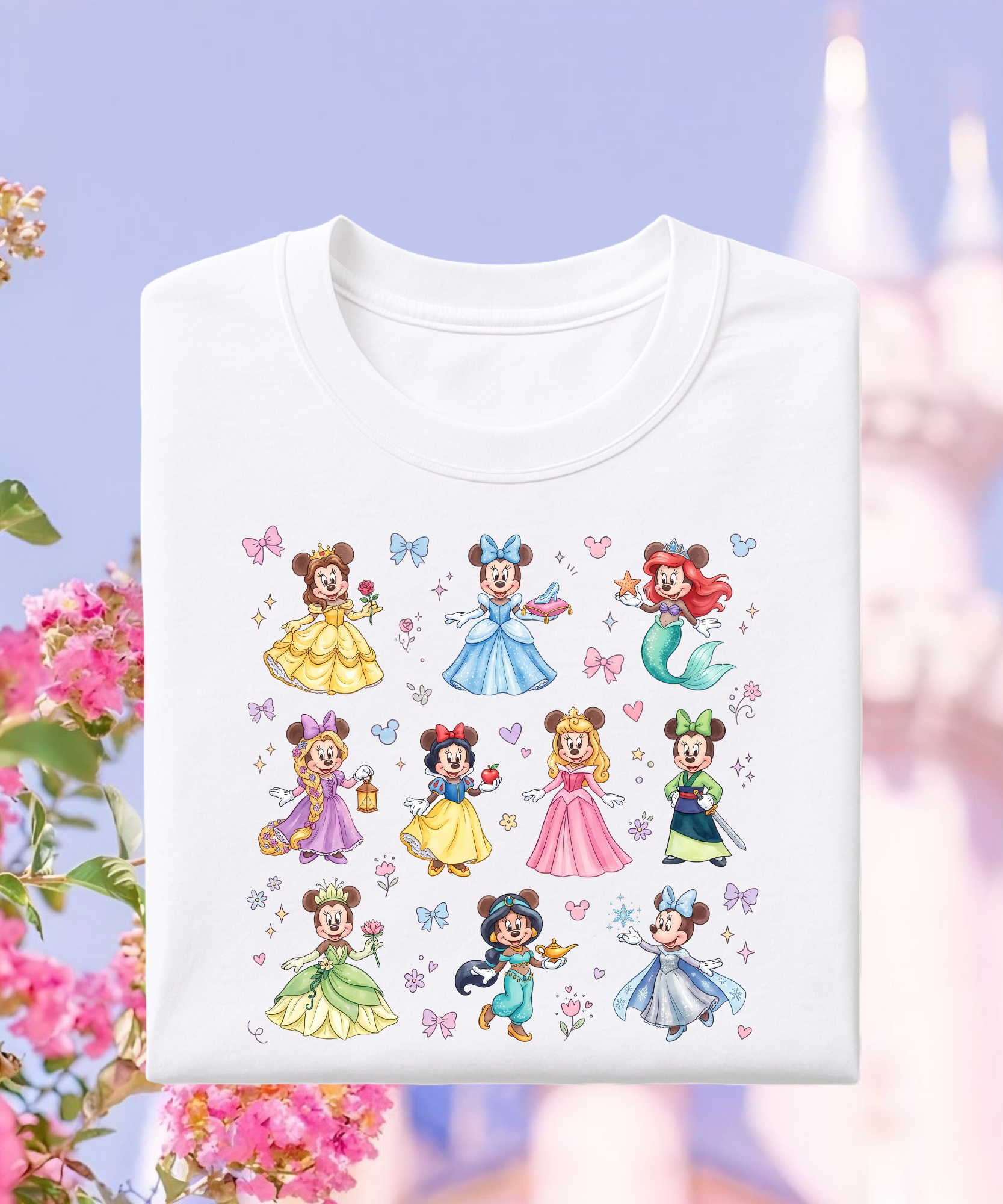 Minnie Princesses - Tshirt - White/Pink