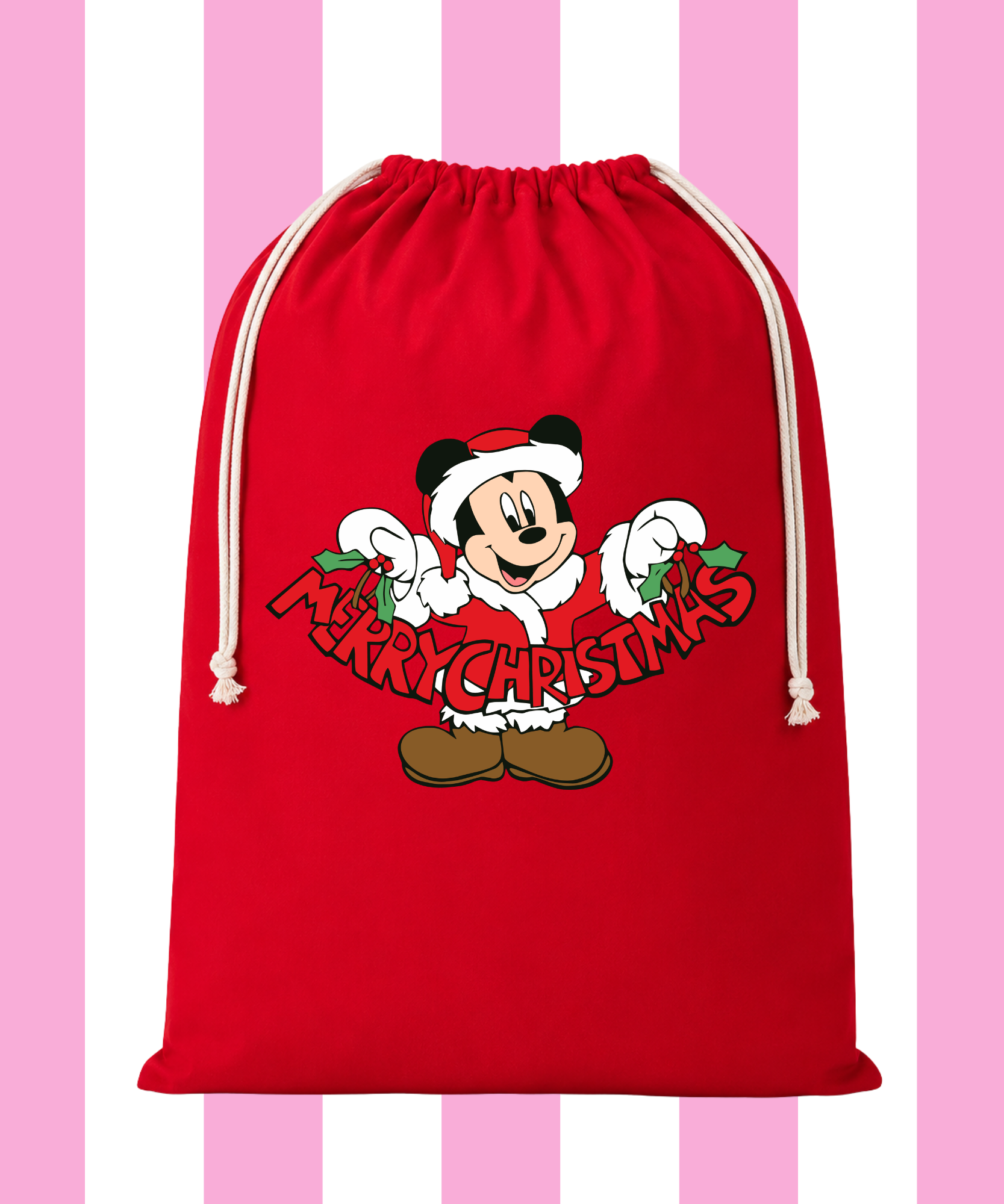 Merry Christmas Mickey Santa Sack