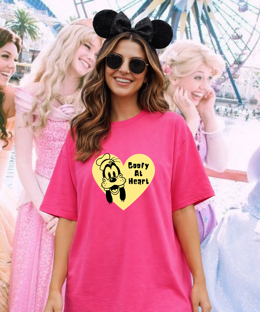 Goofy At Heart Exclusive - T-shirt - White/Light Pink/Hot Pink
