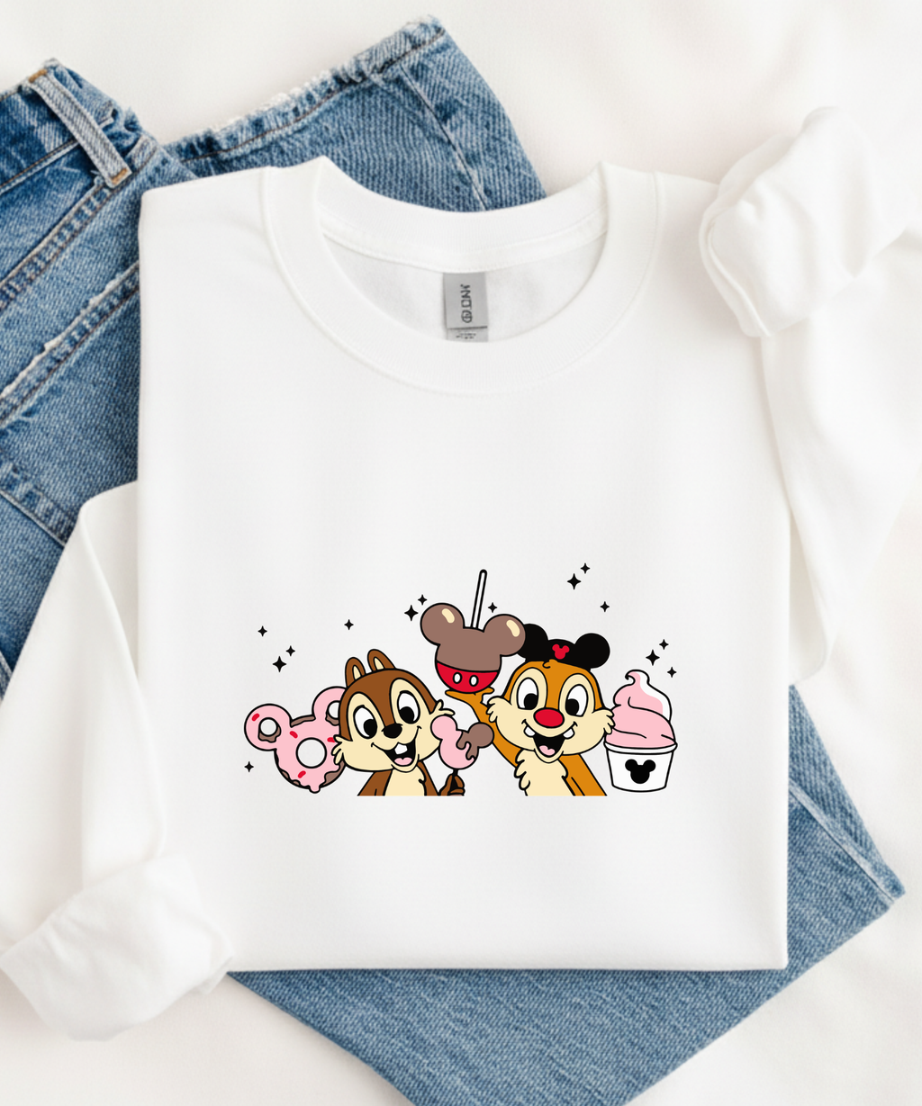 Chip & Dale Snacks - White - Tshirt/Cropped Vest/Sweatshirt