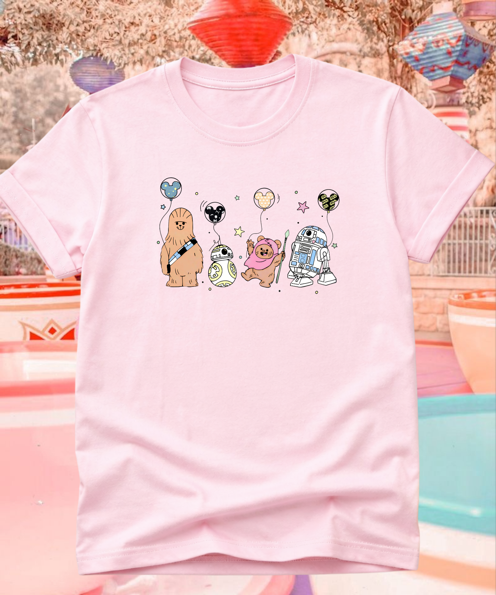 Chewie & Friends - Tshirt - White/Pink/Hot Pink