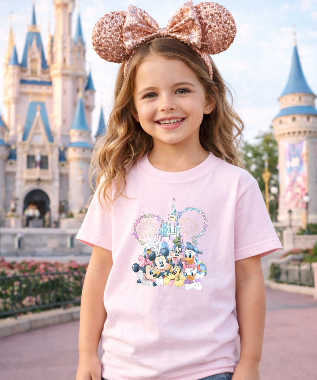 Pastel Mouse & Friends - Tshirt/Sweatshirt - White/Pink