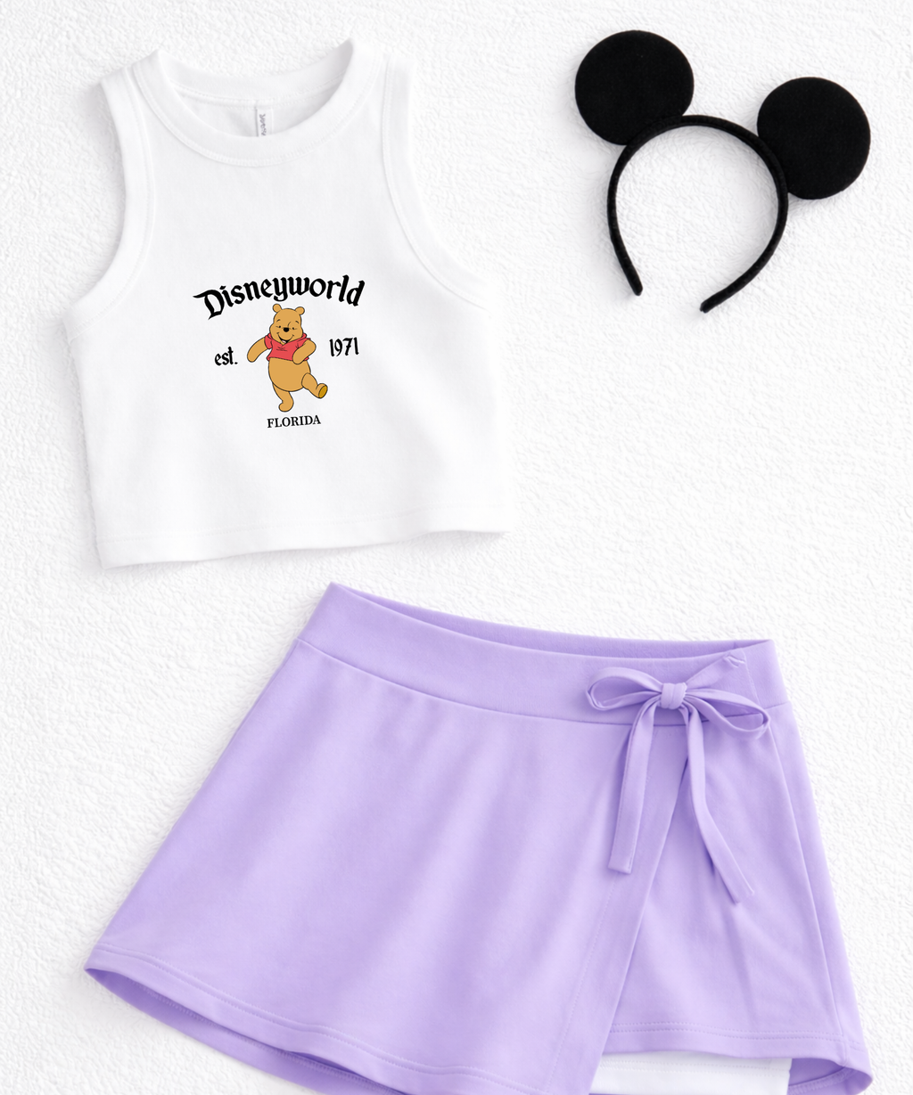 Pooh Florida Cropped Vest - White/Red/Natural