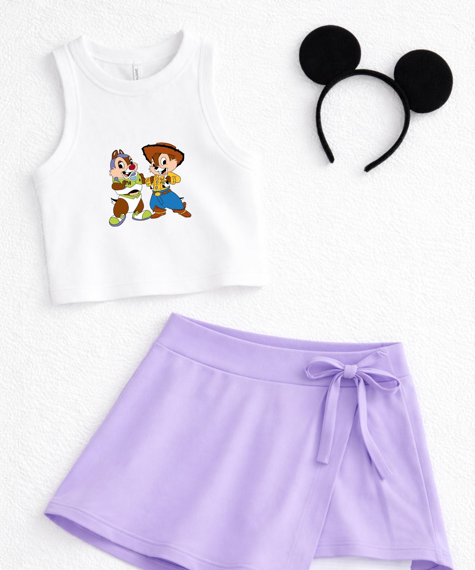 Chip N Dale Toy Story - Cropped Vest - White