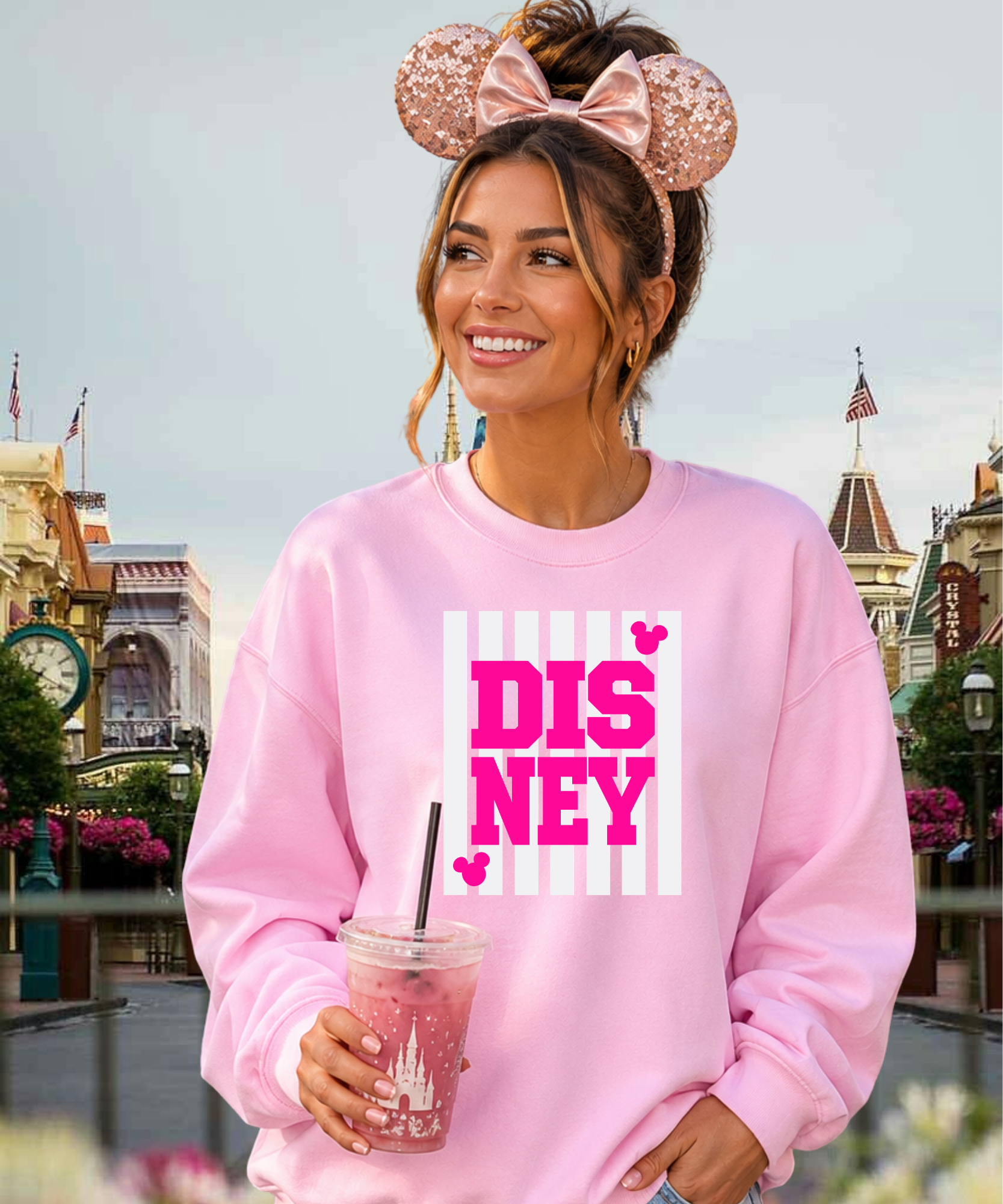 DNY Stripes - Tshirt/Sweatshirt - Pink/Black