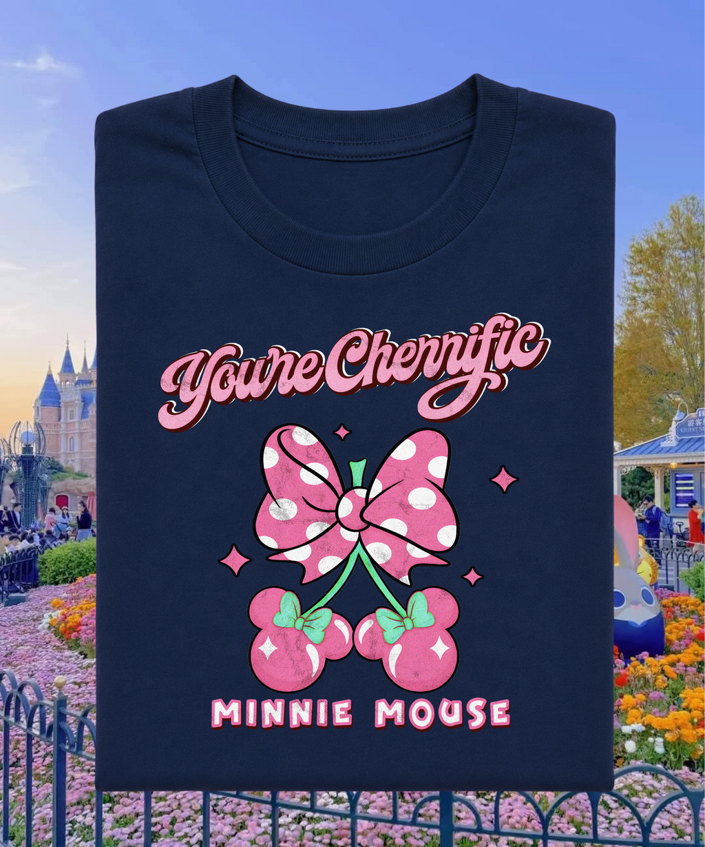 You’re Cherrific - Tshirt/Sweatshirt - White/Lemonade Pink/Navy