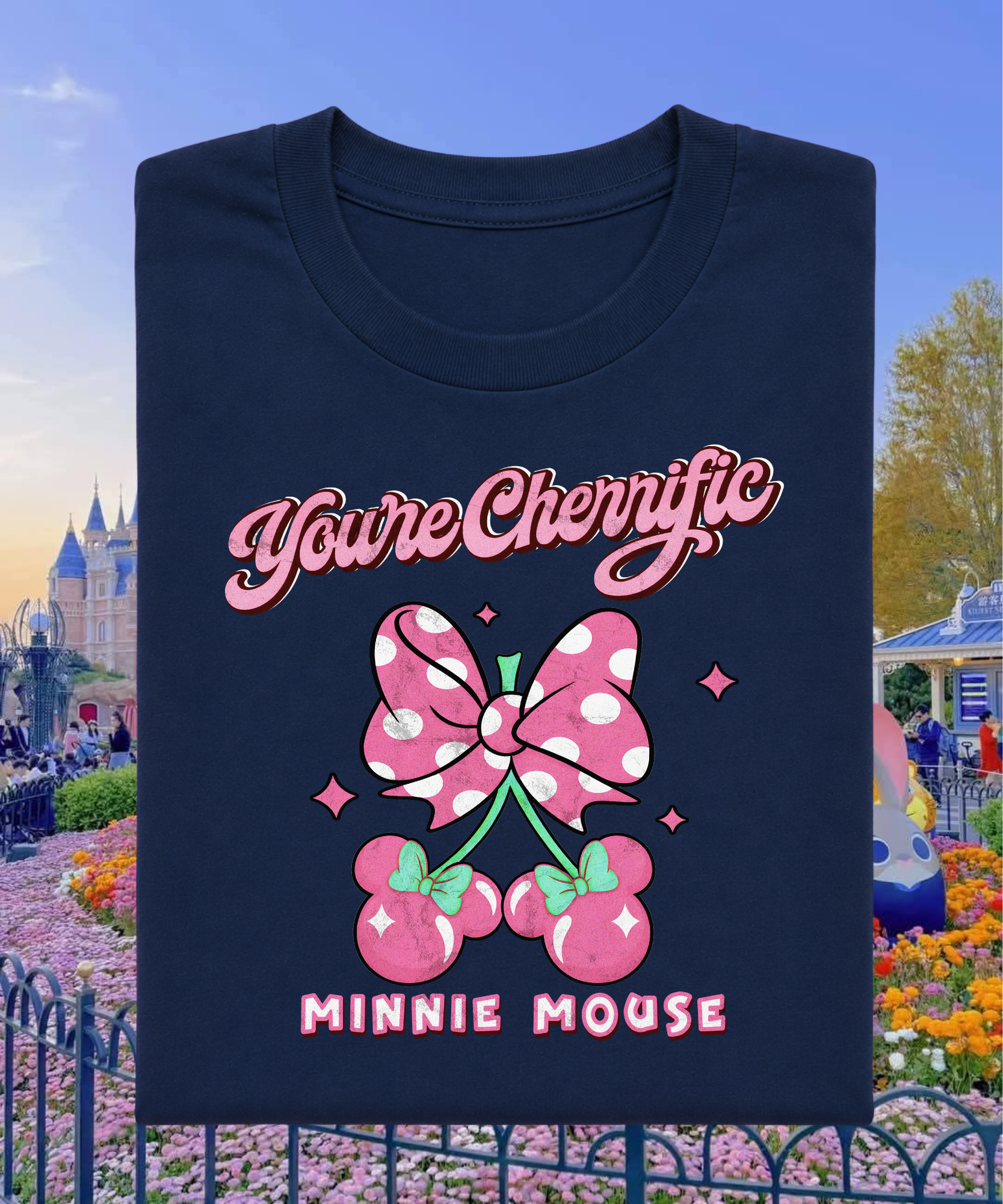 You’re Cherrific - Tshirt/Sweatshirt - White/Lemonade Pink/Navy