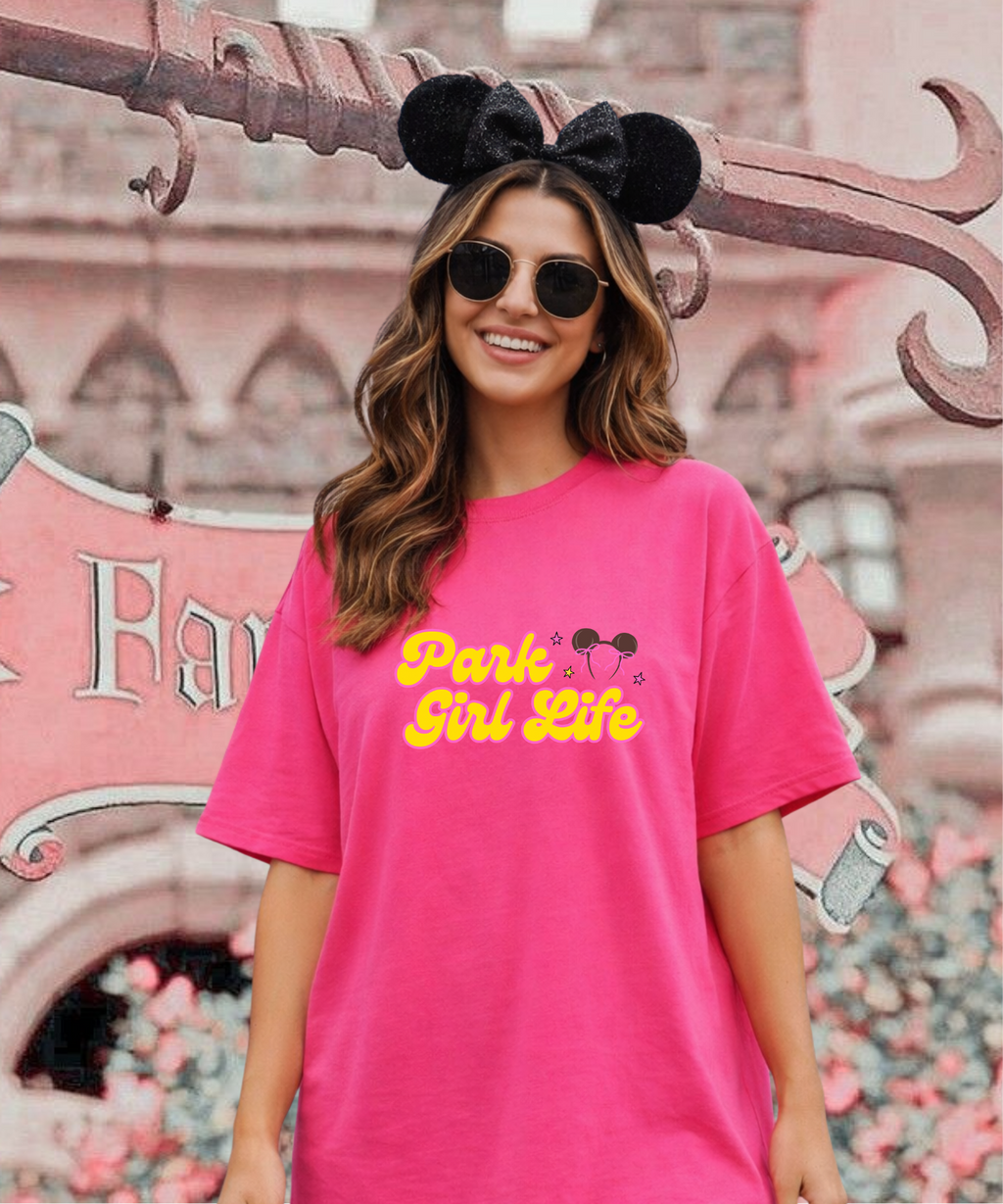 Park Girl Life Exclusive - Tshirt - White/Light Pink/Hot Pink/Black