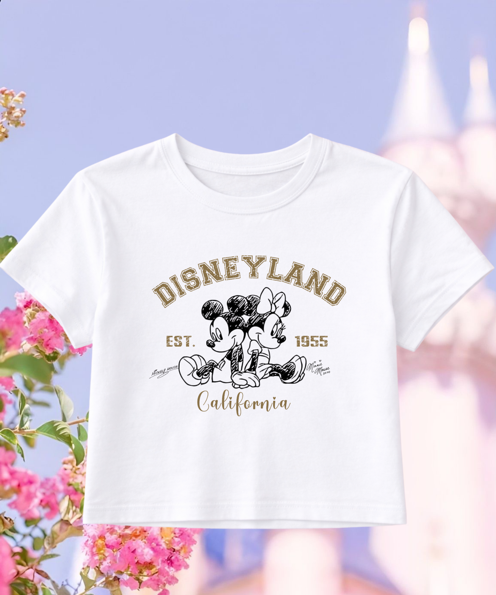 California Mouse - Cropped Tee/Cropped Vest/Spaghetti Strap Tank Top - White