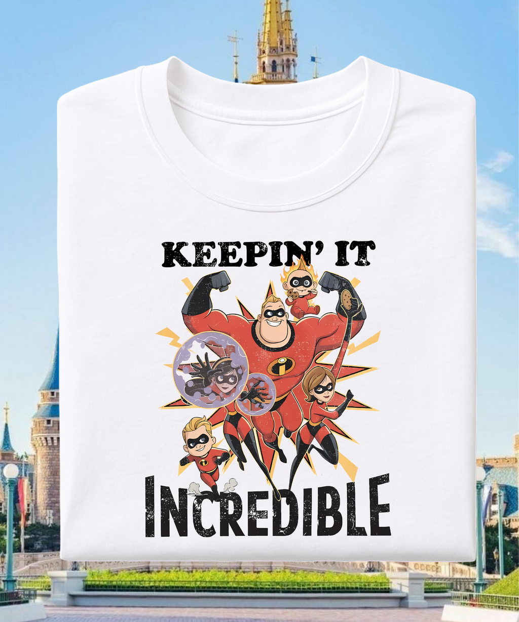 Keeping It Incredible - Tshirt - White/Blue/Red/Grey