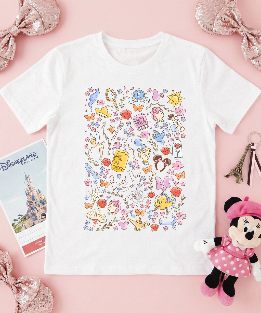 Princess Best Day Ever - Tshirt - Pink/White