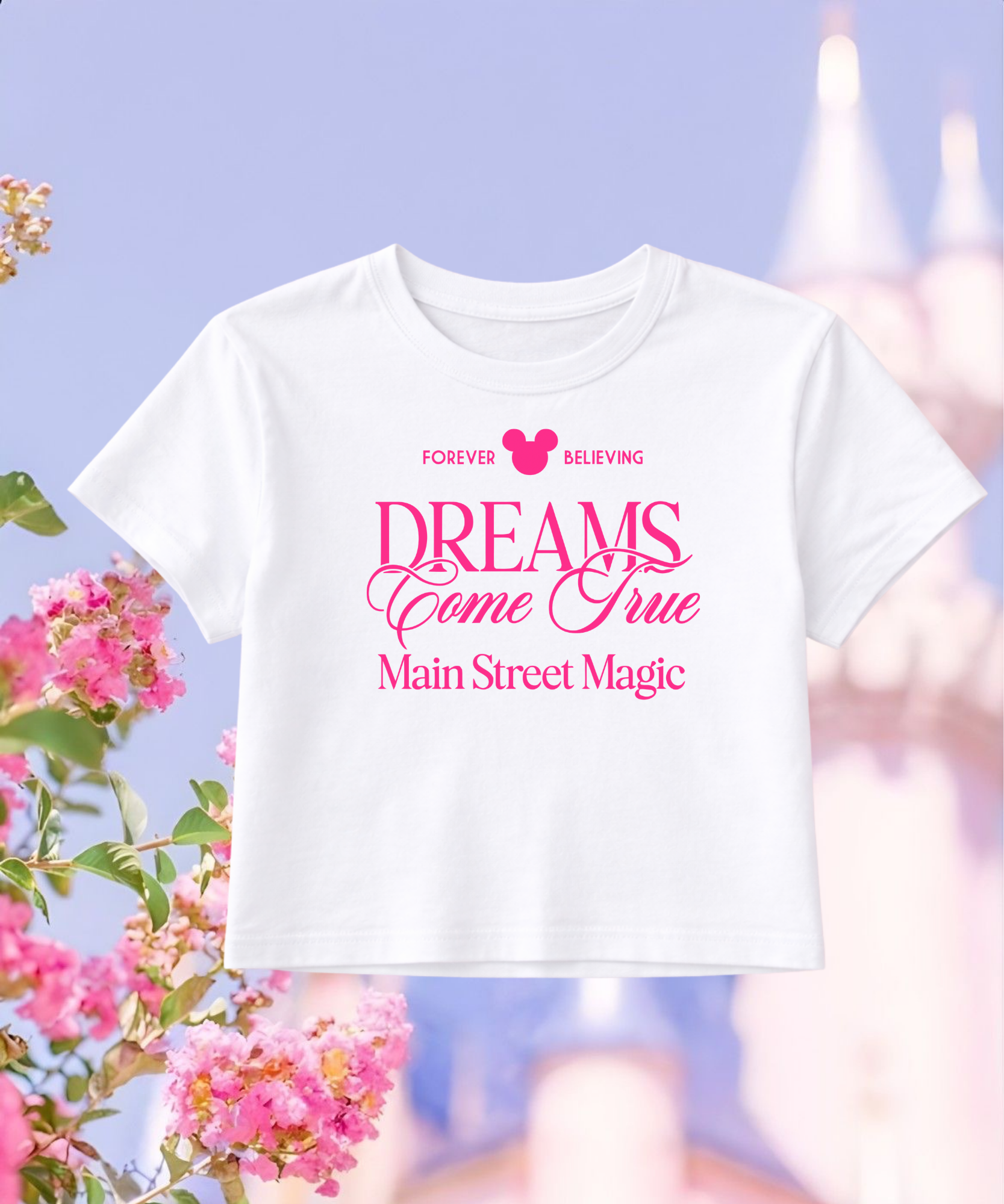 Dreams Come True - Cropped Tee/Spaghetti Strap Tank Top - White
