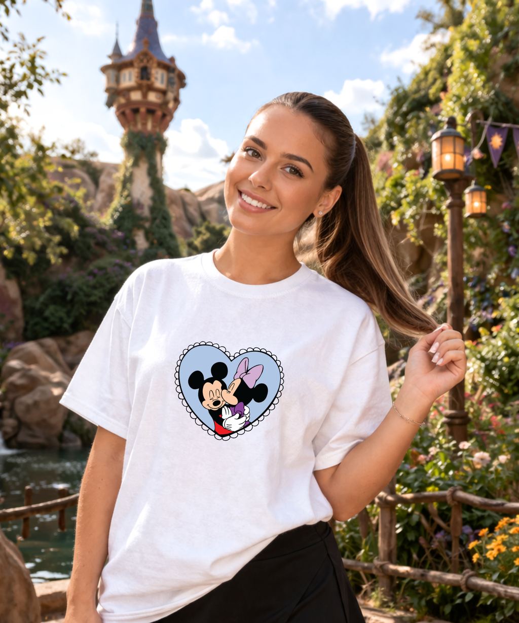 Minnie Mickey Love - Tshirt - White/Pink