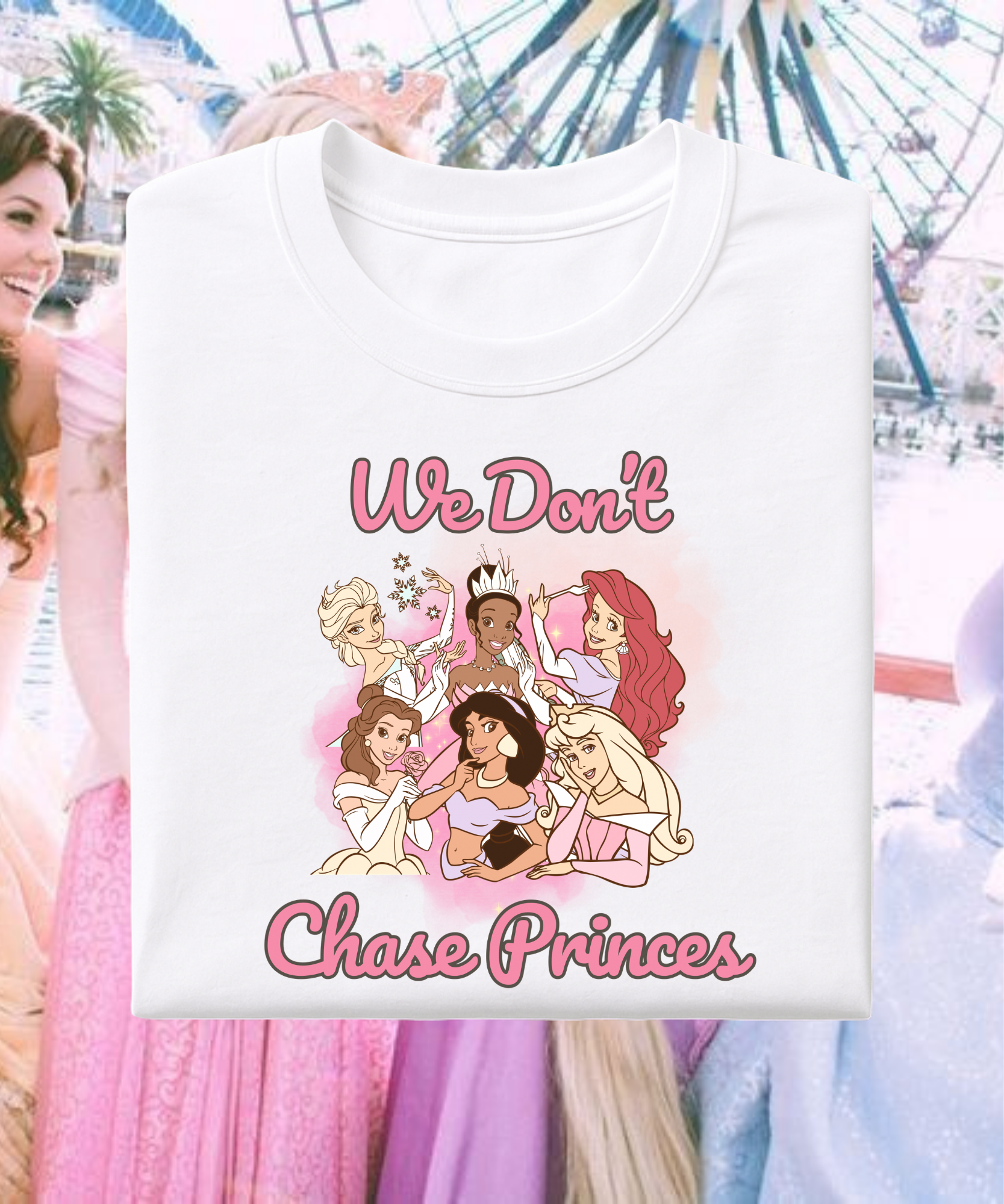 We Don’t Chase Princes Exclusive - Tshirt - White/Pink