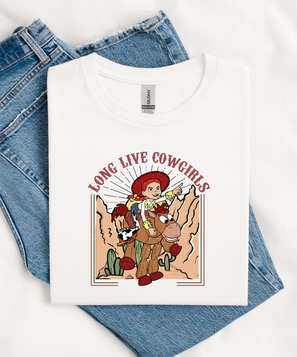 Long Live Cowgirls - Tshirt - Pink/White