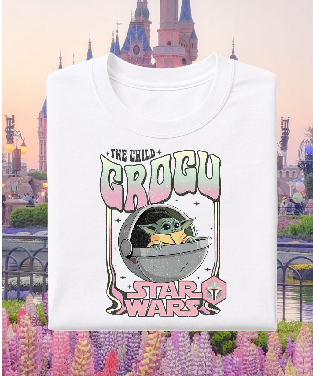 The Child Grogu - Tshirt/Sweatshirt - White/Pink