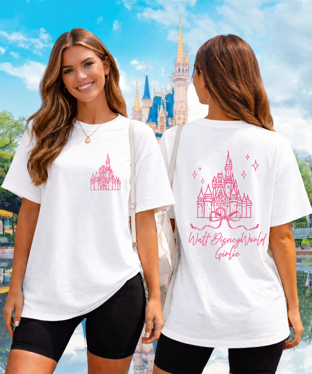 WDW Girlie Exclusive Double Sided - Tshirt/Sweatshirt - White/Pink/Black
