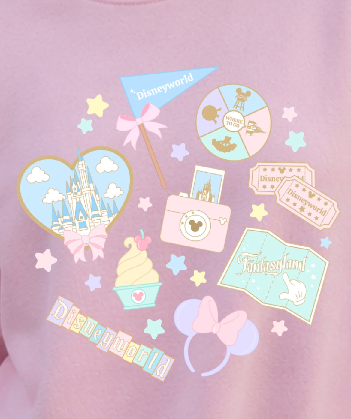 WDW Pastel Sweatshirt - Peppermint/Light Pink