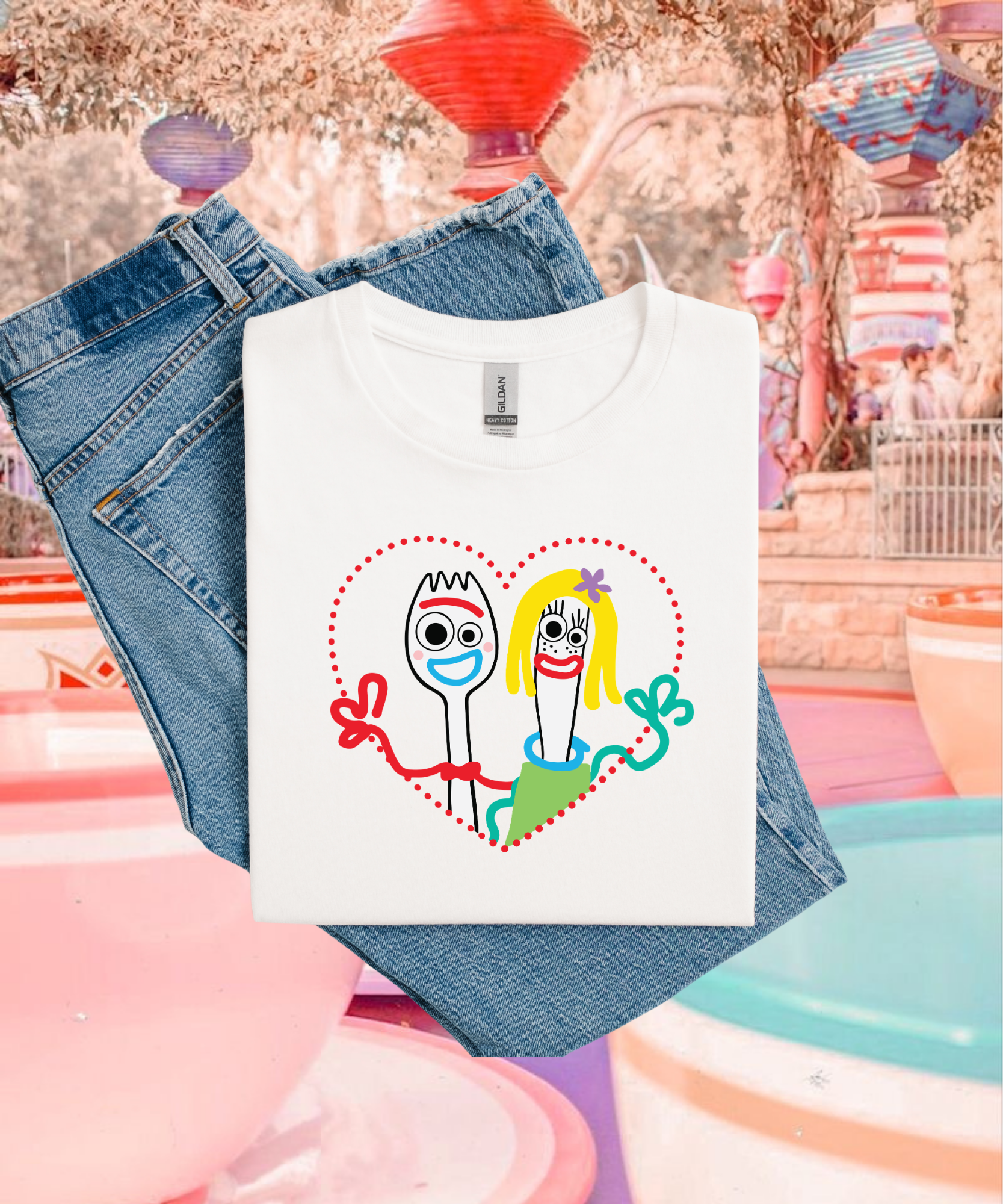 Forky - Tshirt - White/Pink
