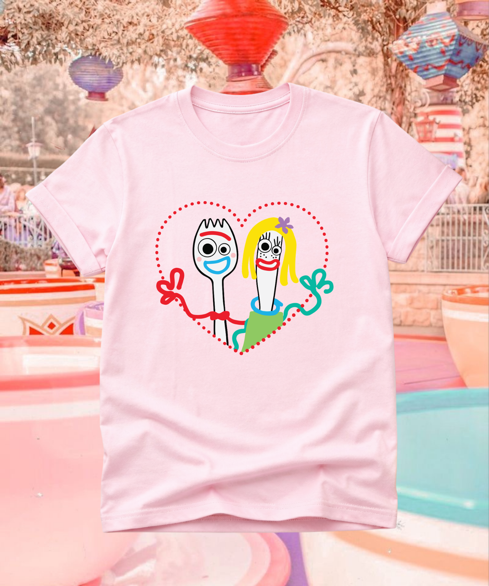 Forky - Tshirt - White/Pink