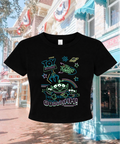 Ooh Pizza Planet Neon - Cropped Tee - Black
