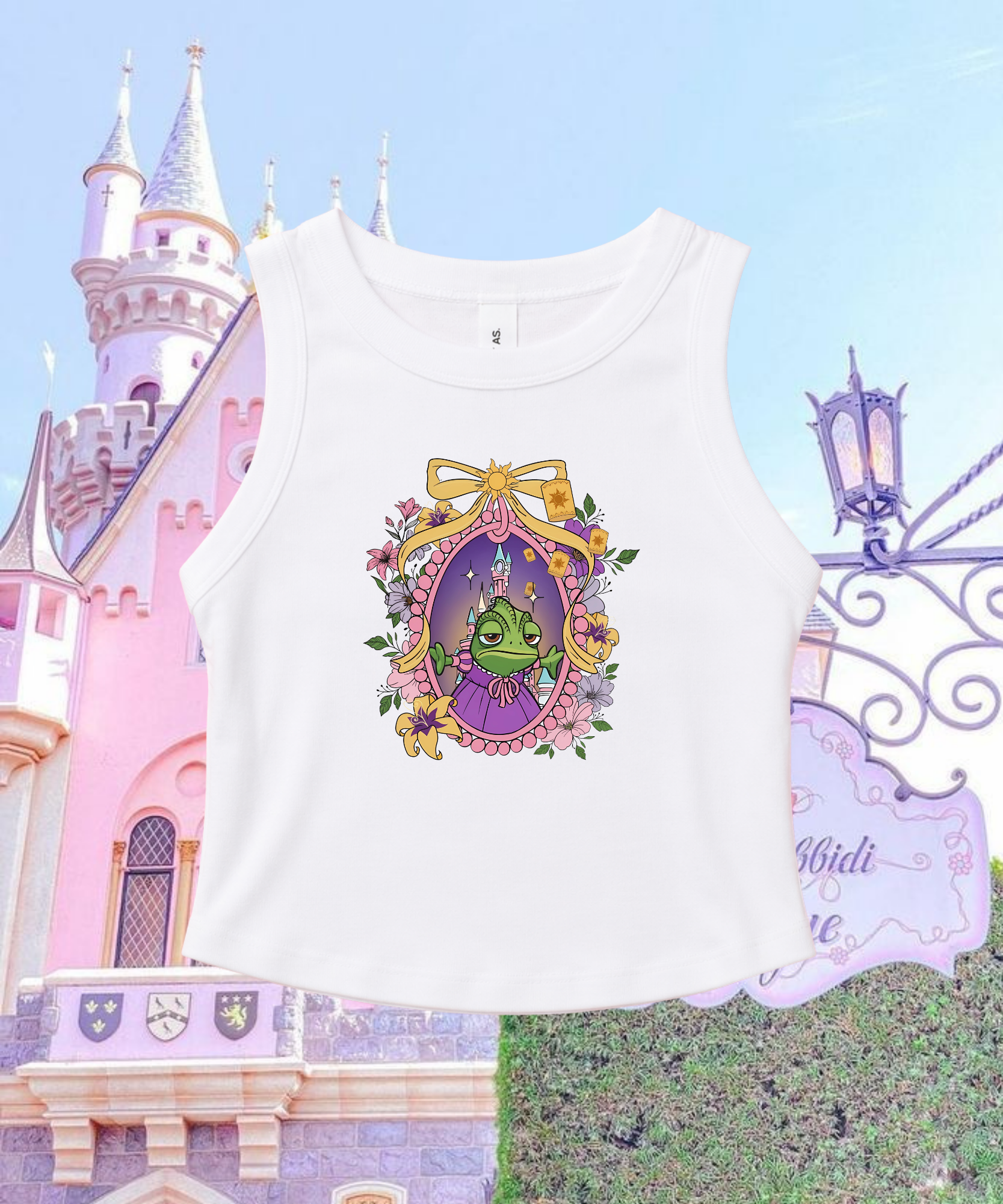 Princess Pascal - Cropped Tee/Cropped Vest - White