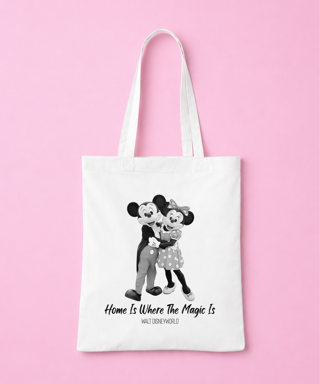 Home Is Where The Magic Is Exclusive Tote Bag - White/Pink/Red