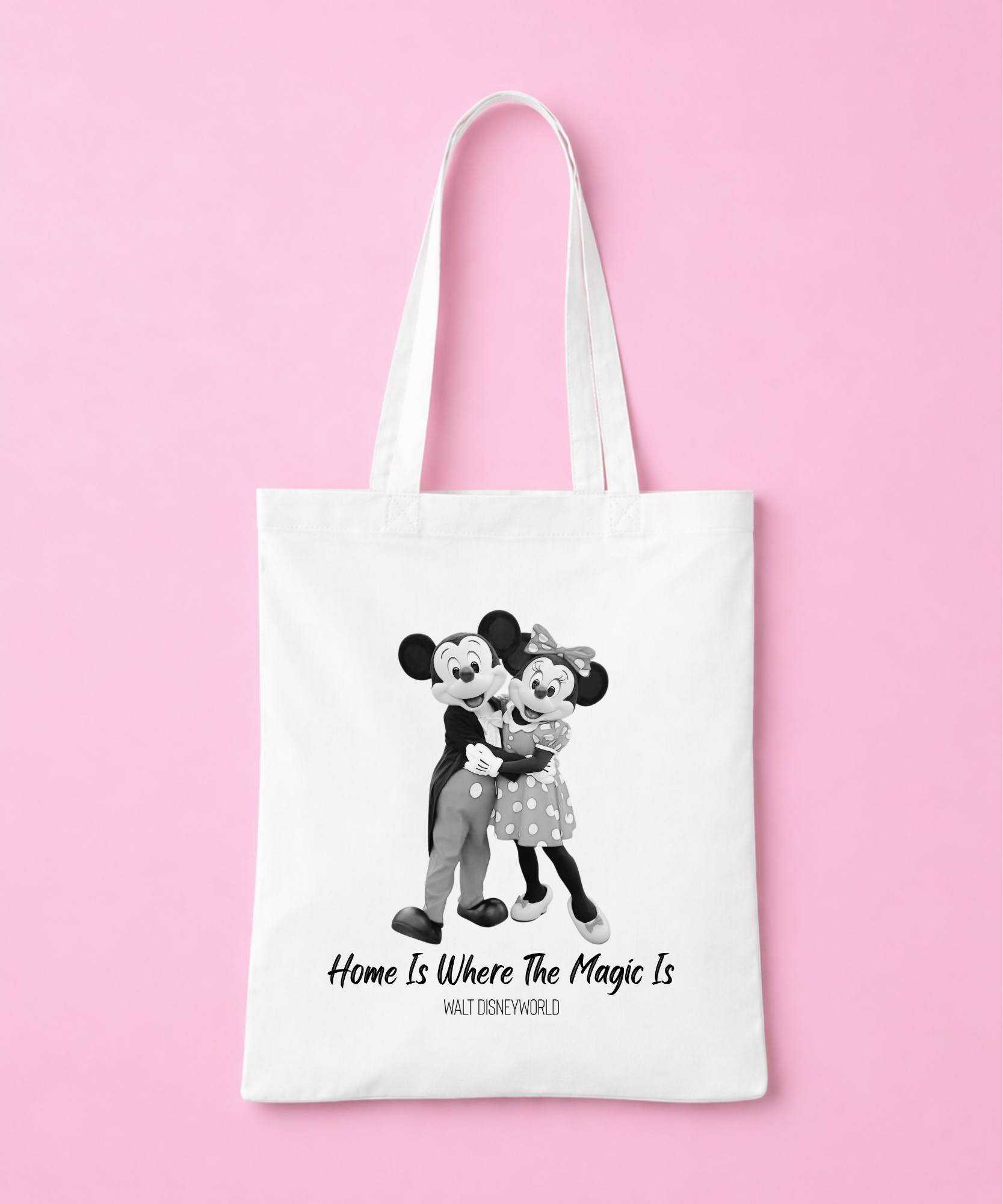 Home Is Where The Magic Is Exclusive Tote Bag - White/Pink/Red