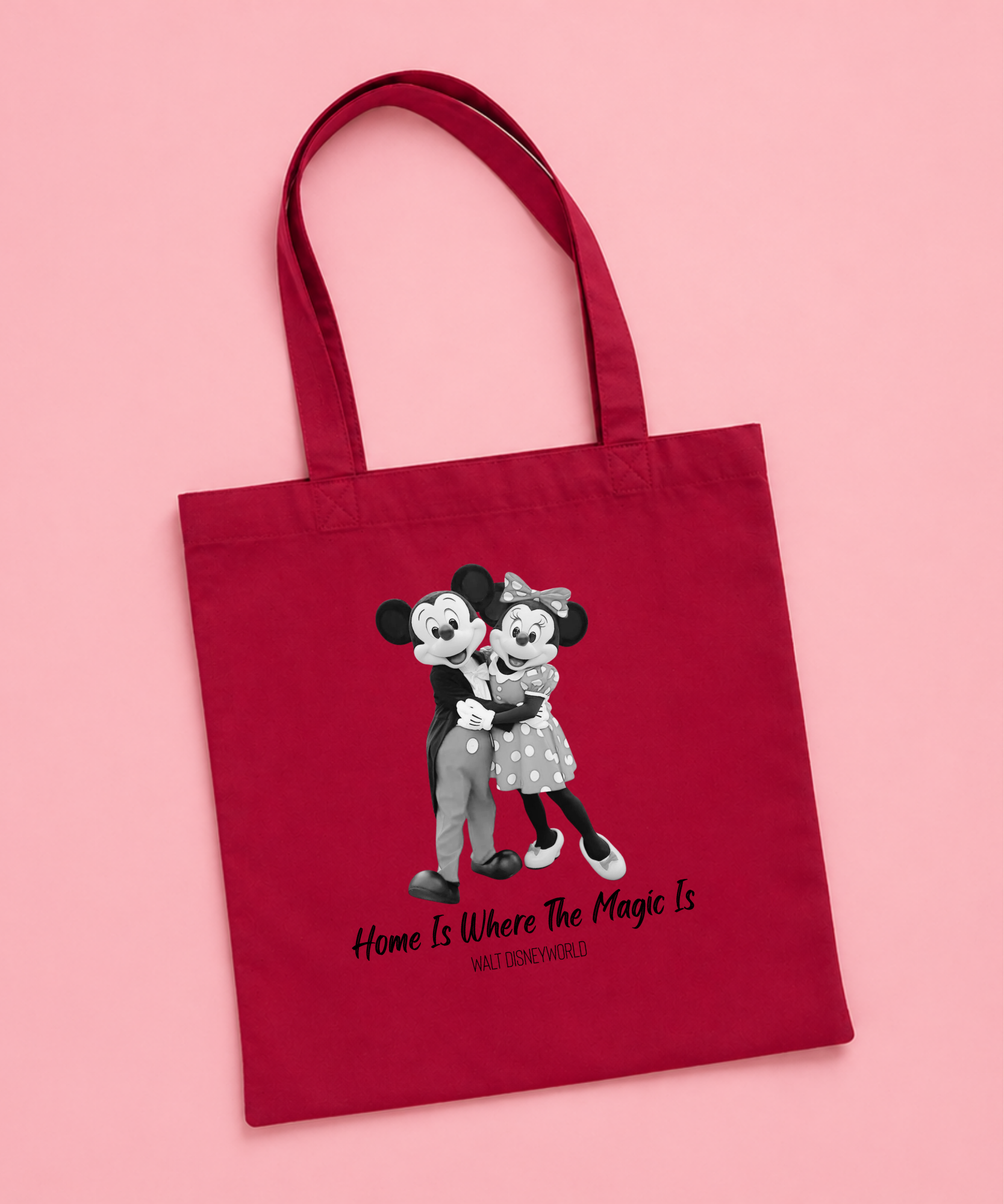 Home Is Where The Magic Is Exclusive Tote Bag - White/Pink/Red