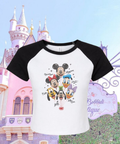 Mickey 6 Balloons - Cropped Tee - Black&White