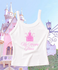 My Happy Place Exclusive - Cropped Tee/Spaghetti Strap Tank Top - White