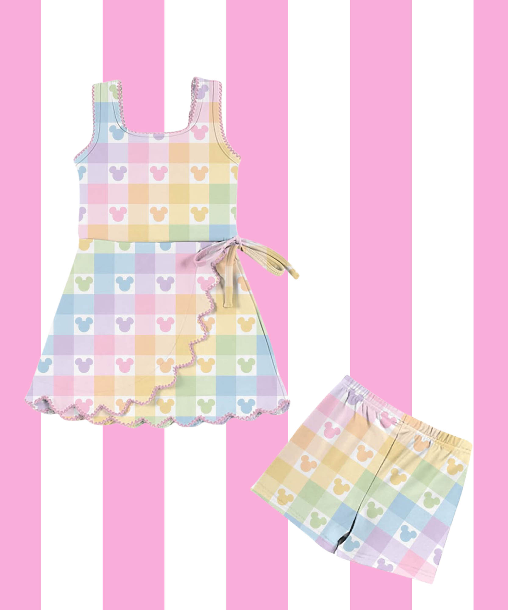 Pastel Mouse Athletic Dress & Shorts Set - PRE ORDER