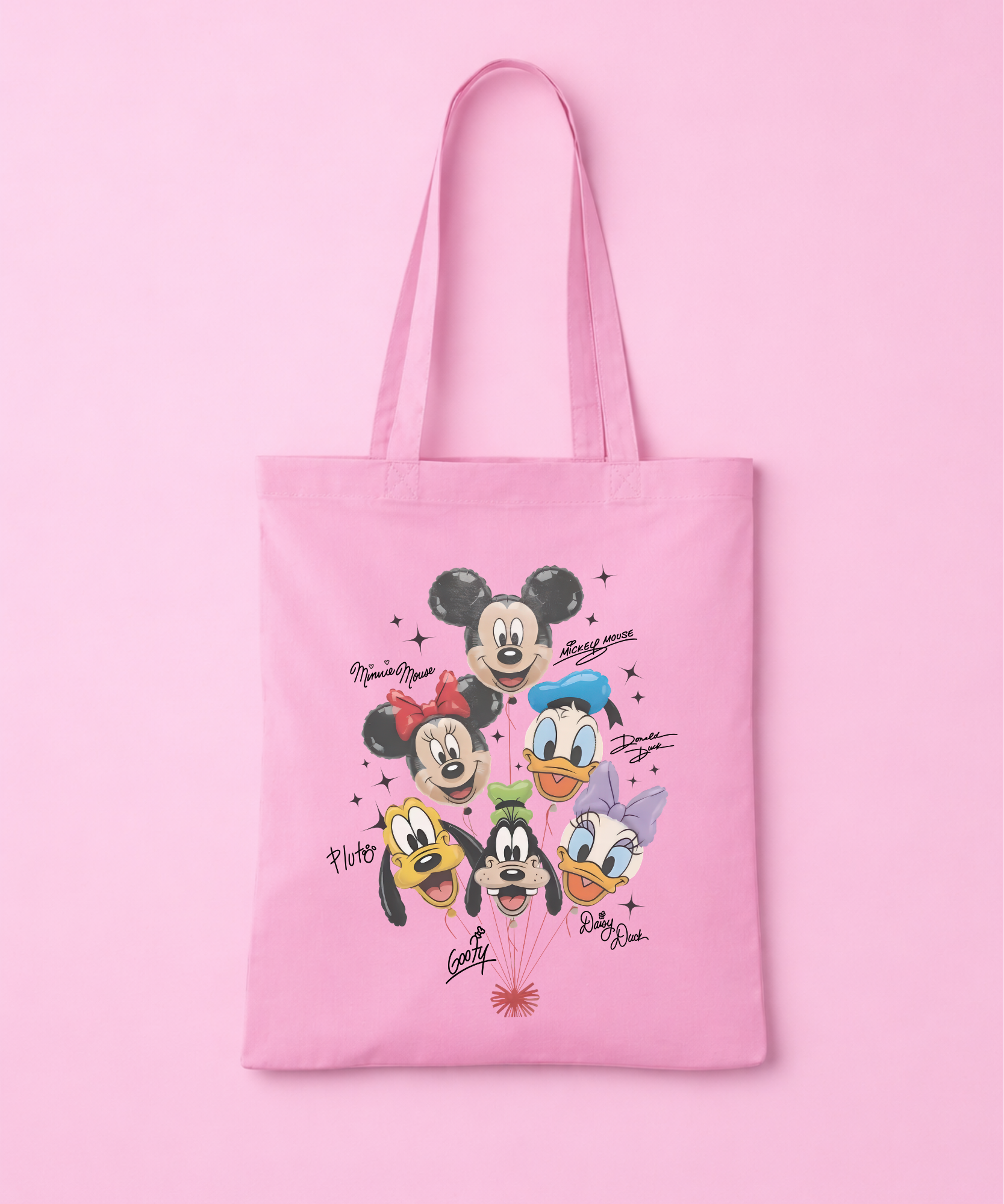 Mickey & Friends Balloons Tote Bag - White/Pink