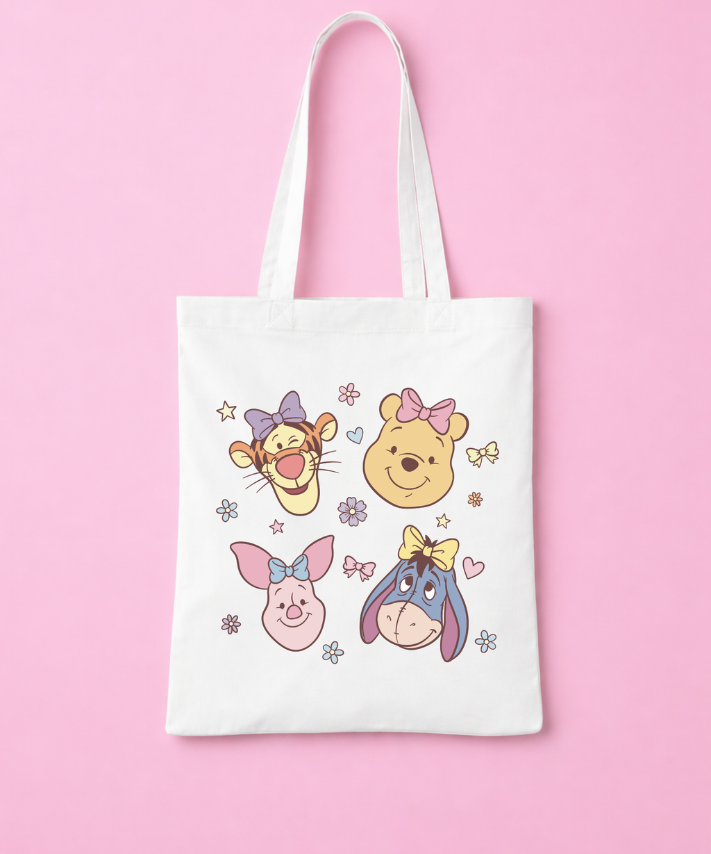 Pooh & Friends Tote Bag - White/Pink