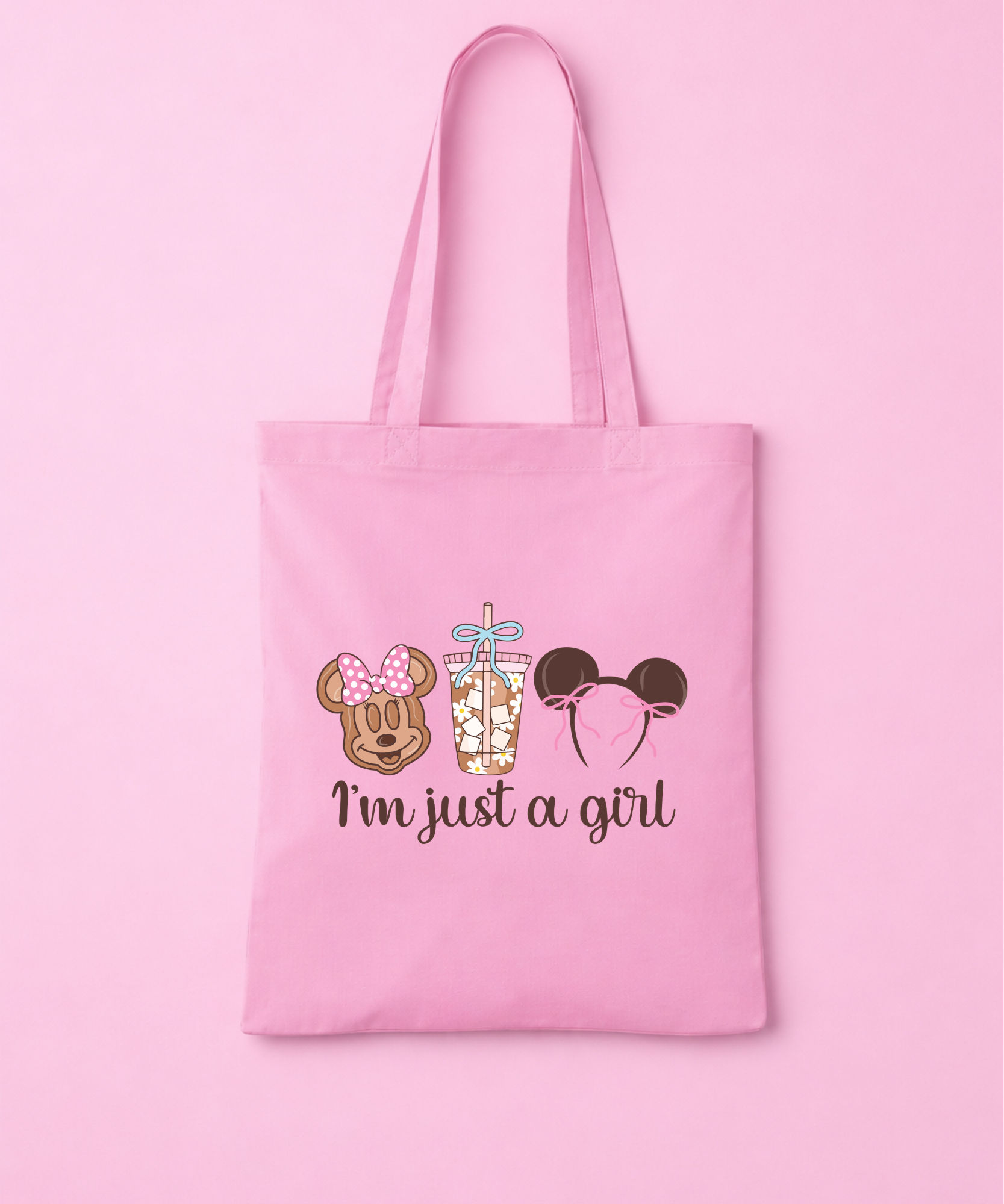 I’m Just A Girl Tote Bag - White/Pink