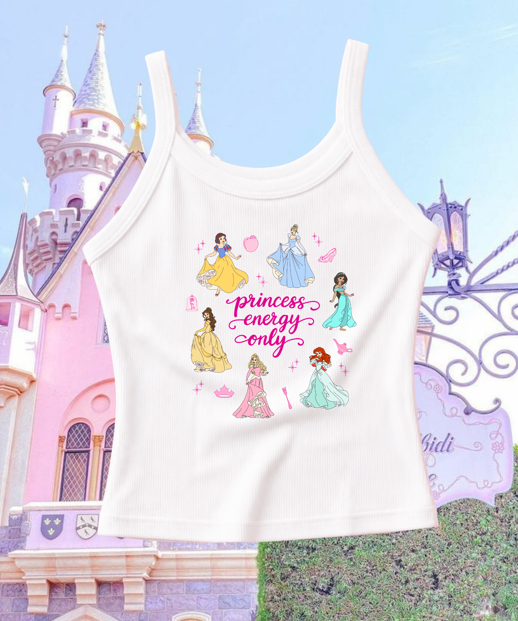 Princess Energy Only Exclusive - Spaghetti Strap Tank Top - White