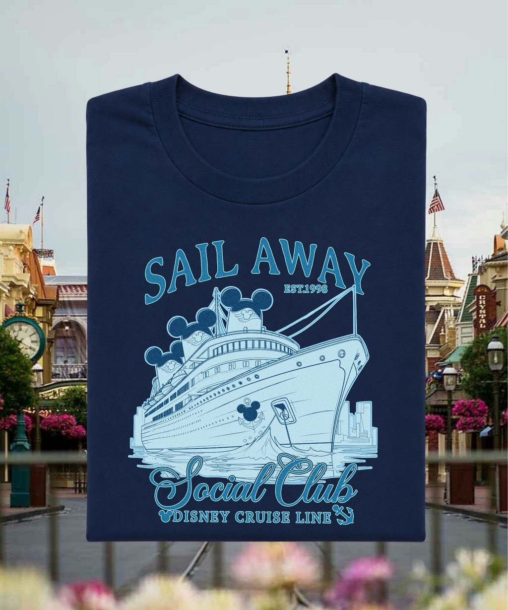 Sail Away Social Club - Tshirt/Sweatshirt - White/Navy