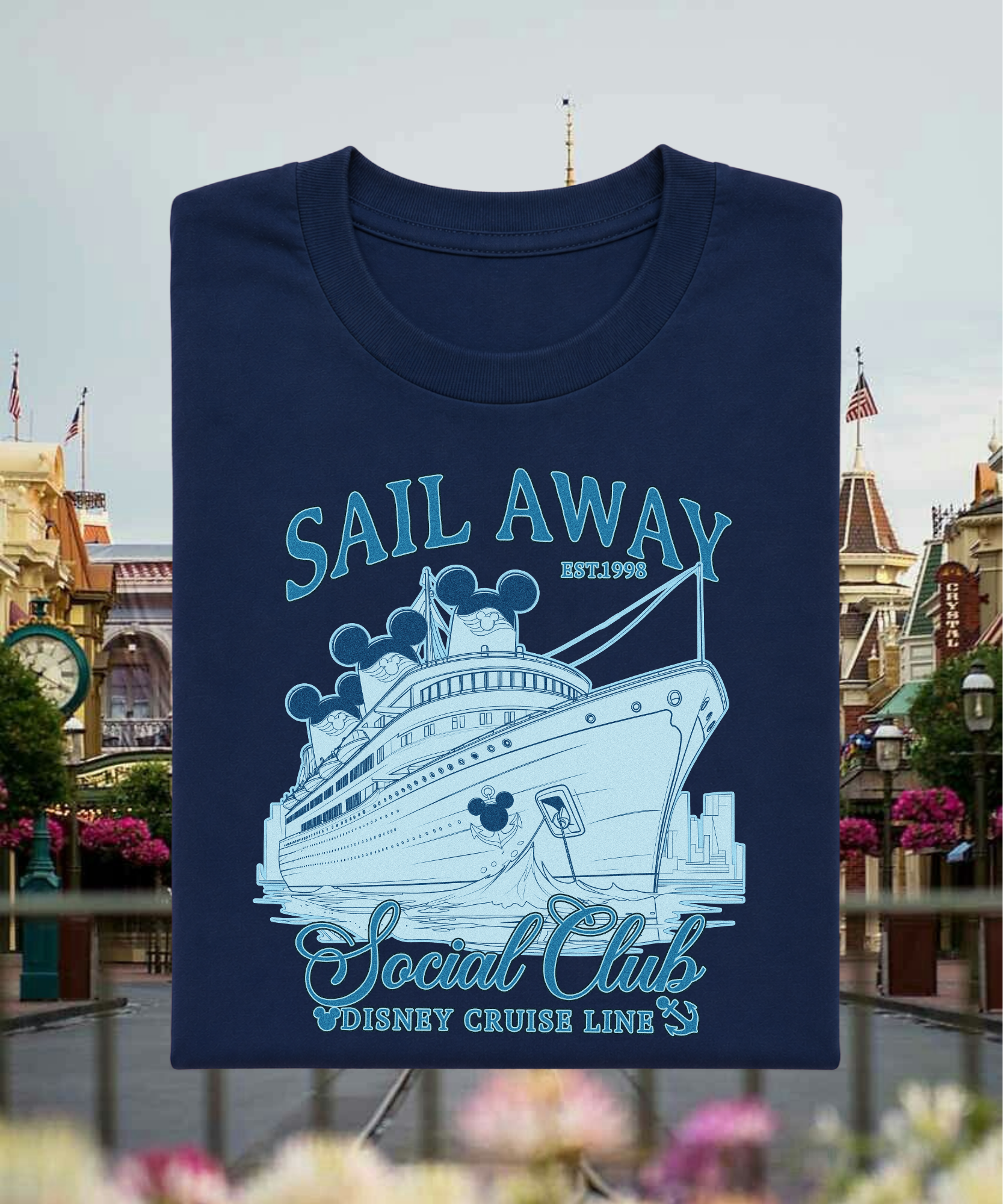 Sail Away Social Club - Tshirt/Sweatshirt - White/Navy