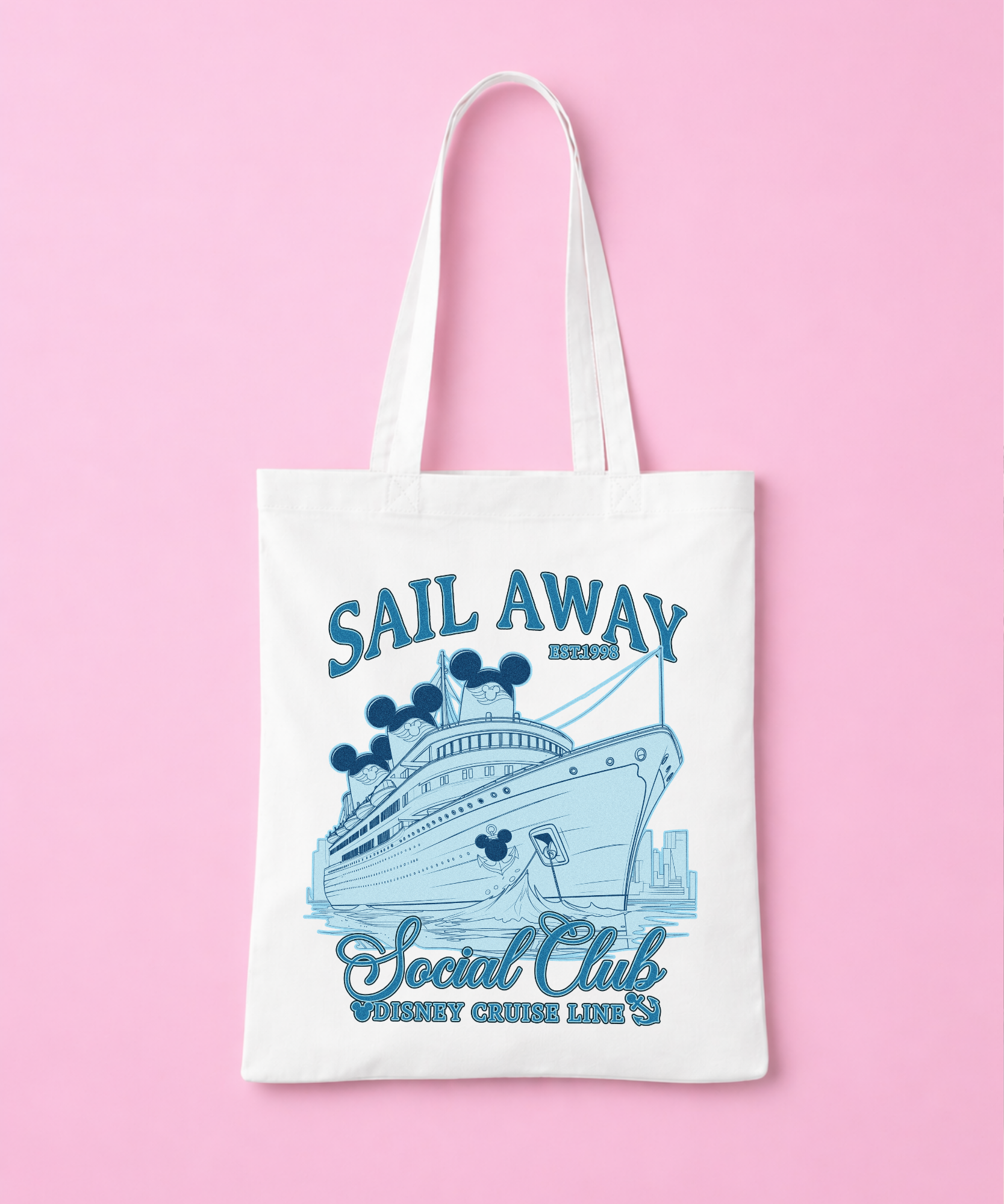 Sail Away Social Club White Tote Bag