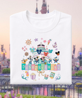 Mouse & Friends Cruise - Tshirt - White/Blue/Pink