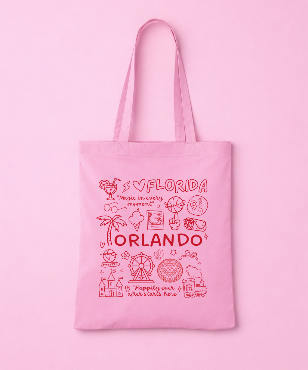 I Love Florida Tote Bag - White/Pink