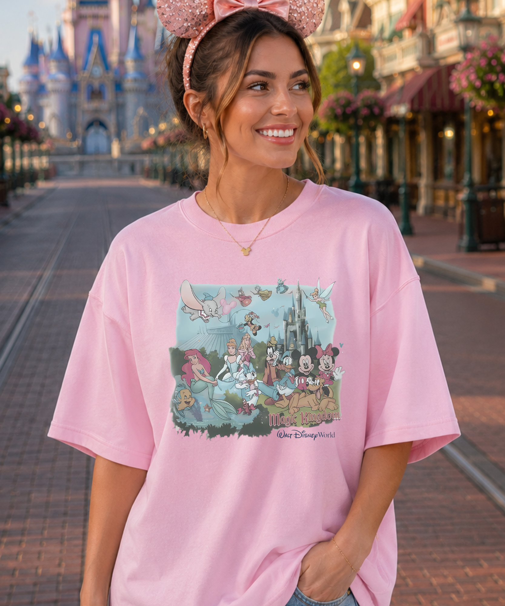Vintage DNY - Tshirt/Sweatshirt - White/Pink