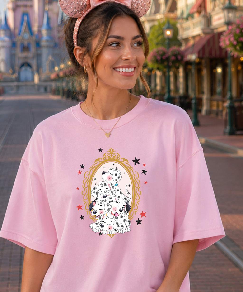 Dalmatian’s Frame - Tshirt/Sweatshirt - White/Pink