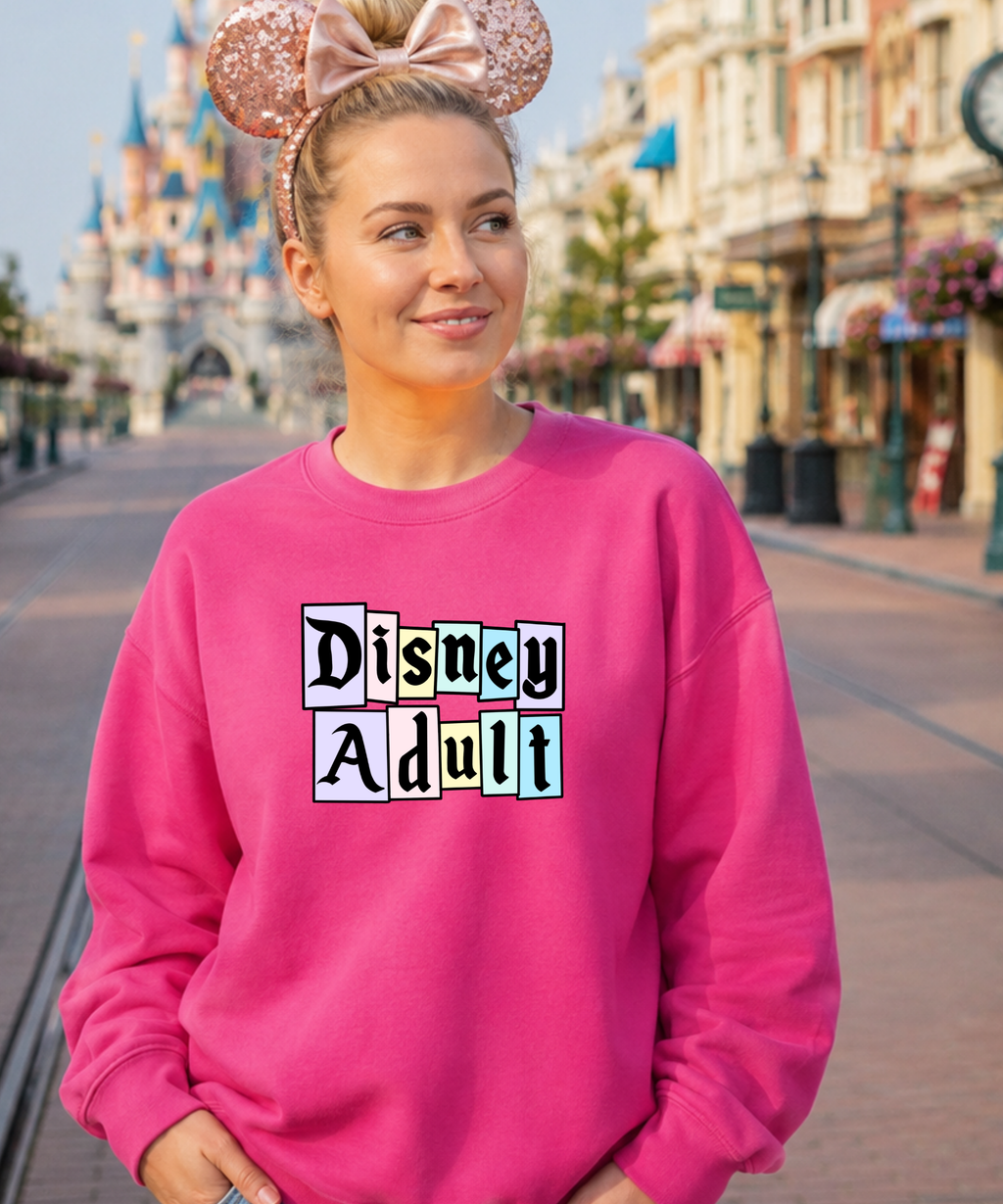 DNY Adult Sweatshirt - White/Light Pink/Peppermint/Pink Lemonade