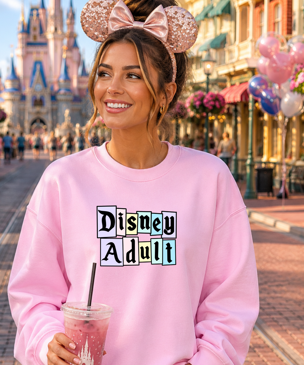 DNY Adult Sweatshirt - White/Light Pink/Peppermint/Pink Lemonade