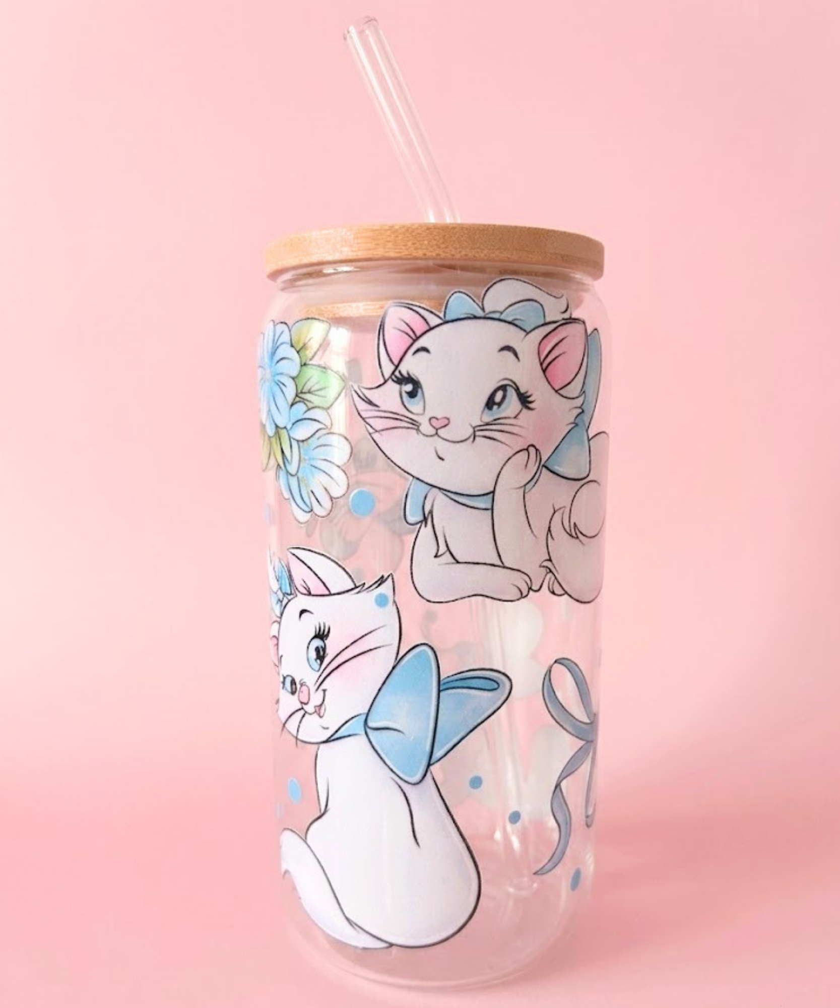 Marie Glass Tumbler With Glass Straw
