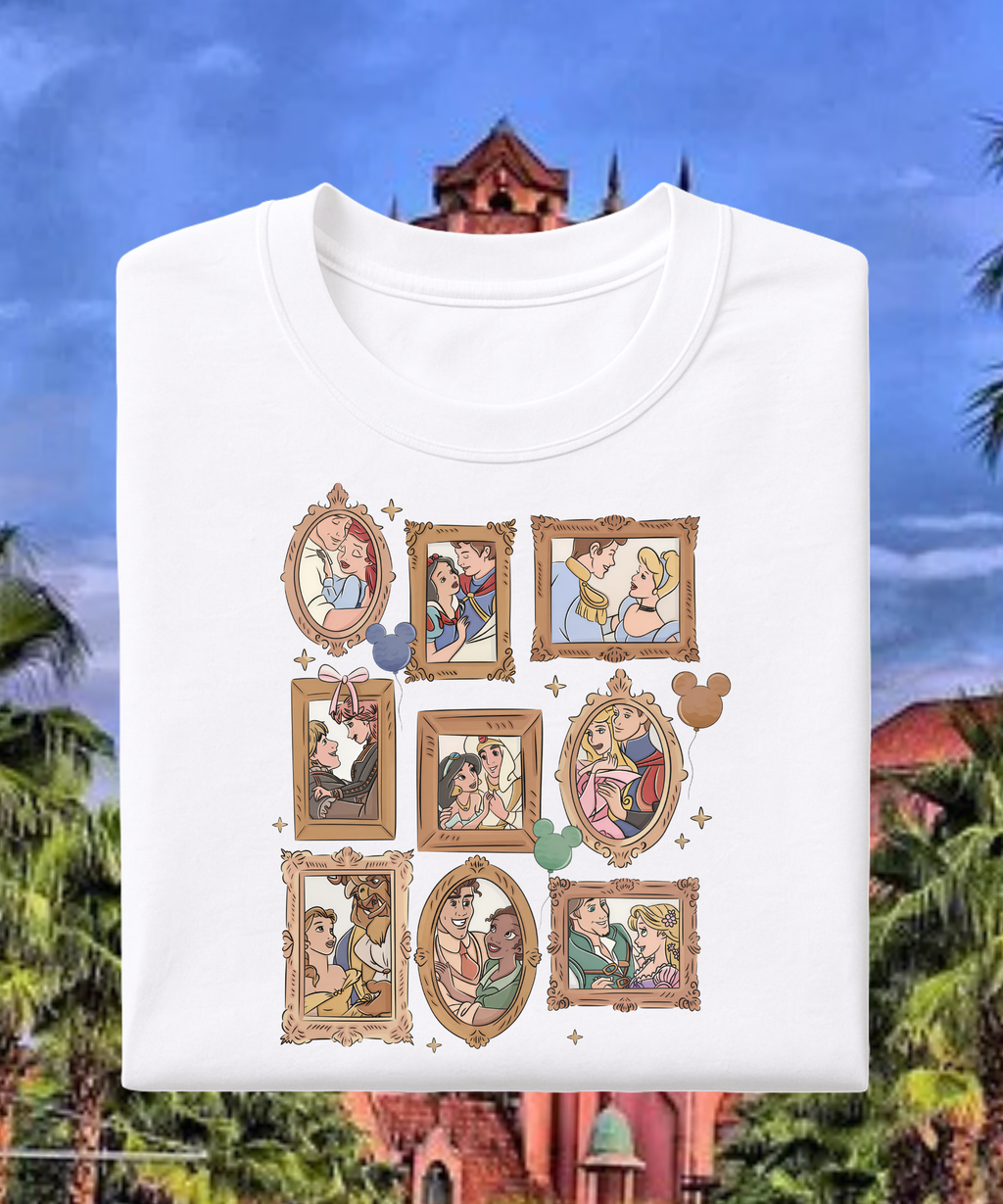 Princess & Prince Frames Tee/Sweatshirt - White/Pink