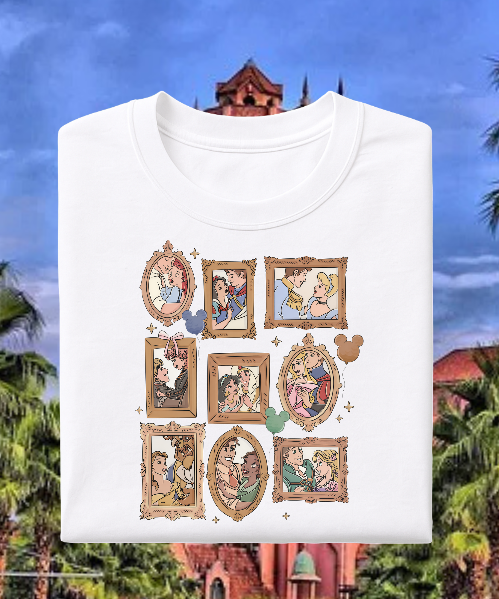 Princess & Prince Frames Tee/Sweatshirt - White/Pink