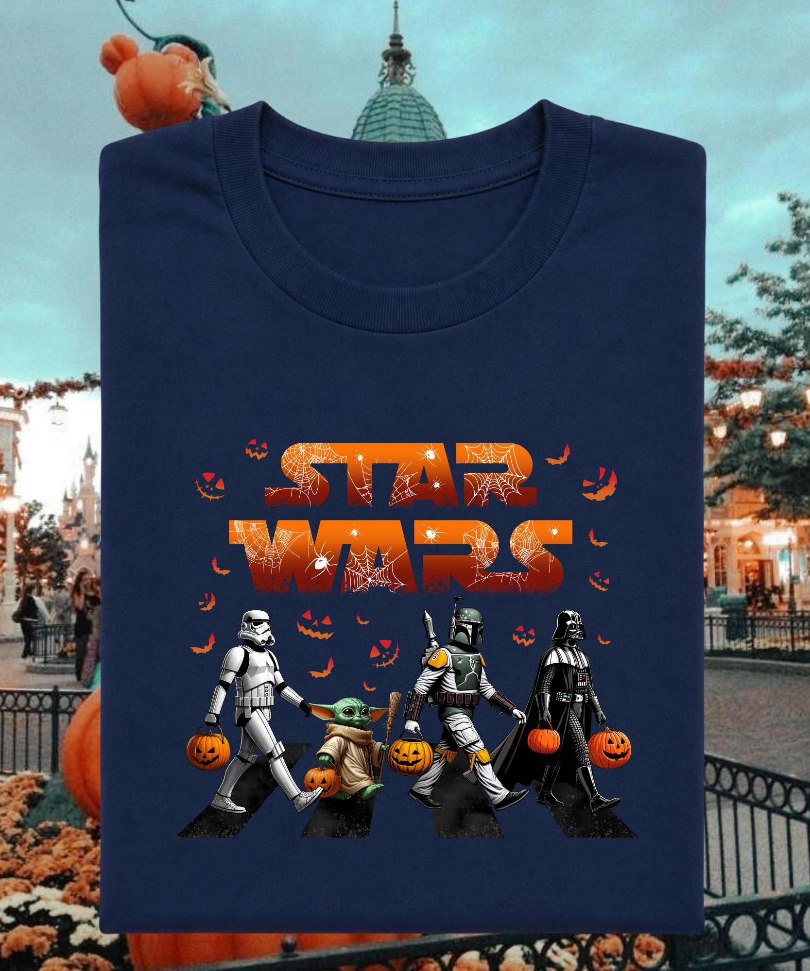 Star Wars Pumpkins Halloween - Tshirt/Sweatshirt - White/Navy
