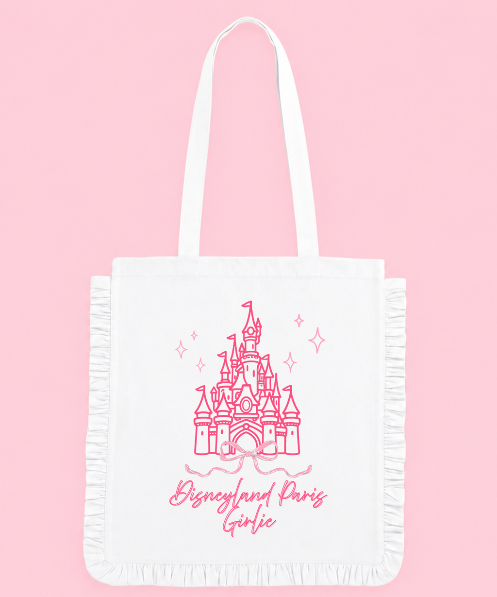 WDW/DLP Girlie Exclusive Frilled Tote Bag In White - PRE-ORDER 4-5 week turnaround 💕